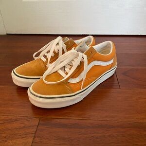 Vans Orange and White Lace-Up Sneakers